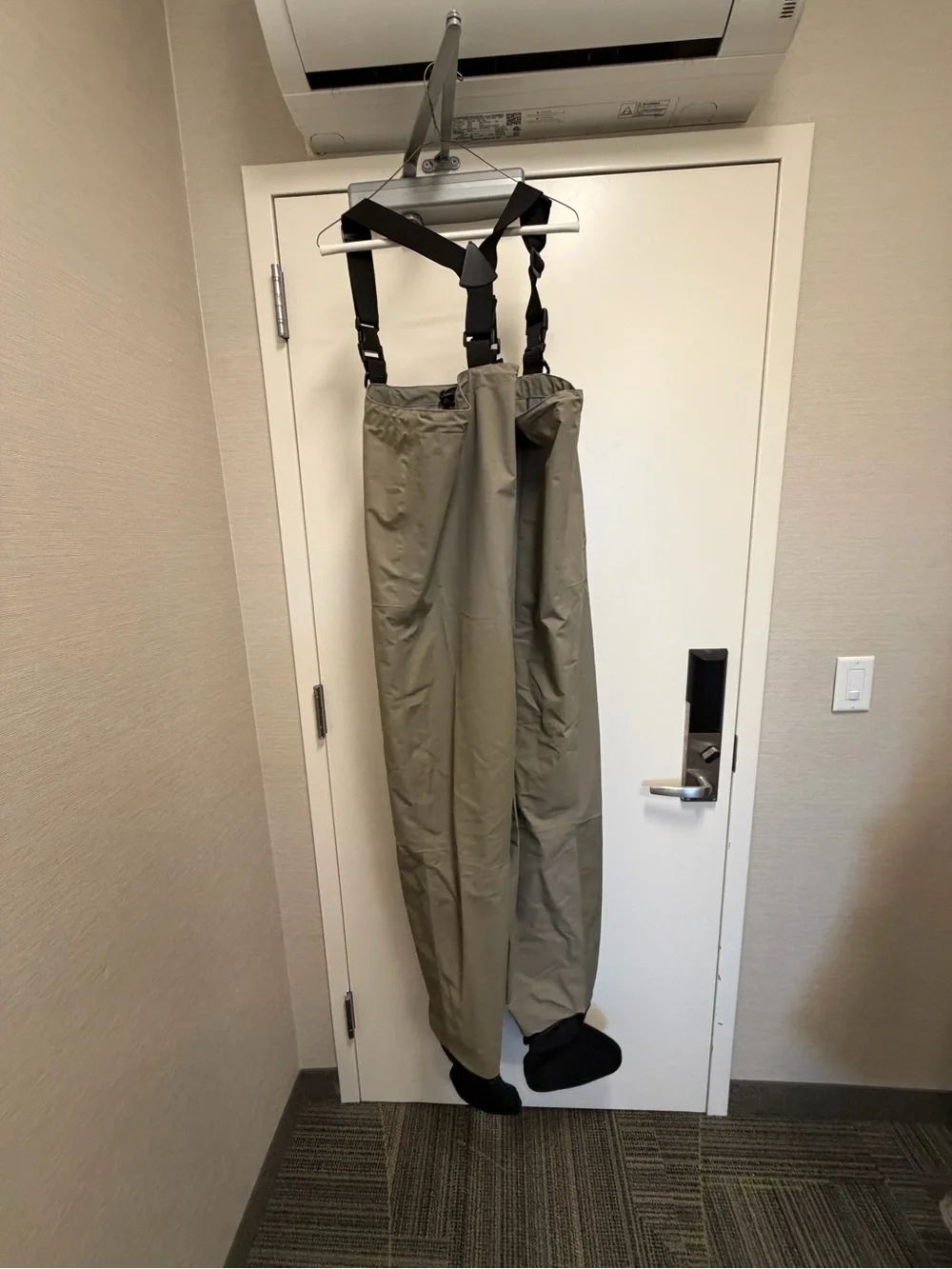 Men's Chest Waders in Light Khaki with Black Bib